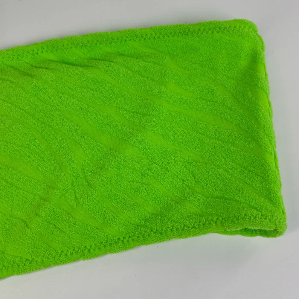 Triangl Bandeau Bikini Top Neon Green Terry Zebra Texture Size Small+